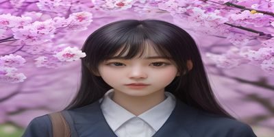 武汉大学樱花盛开的校园，青春活力的女大学生校花候选人在樱花树下
